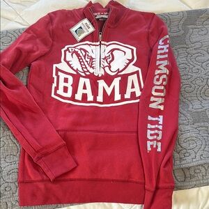 BAMA Crimson Tide Red 3/4 Zip Seeatshirt